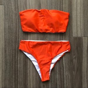 NWOT Orange Bandeau Bikini Set